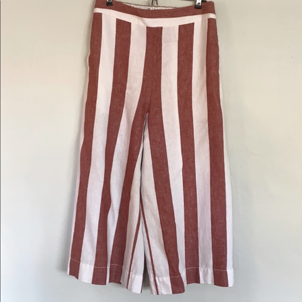 Madewell strip wide leg cropped pant